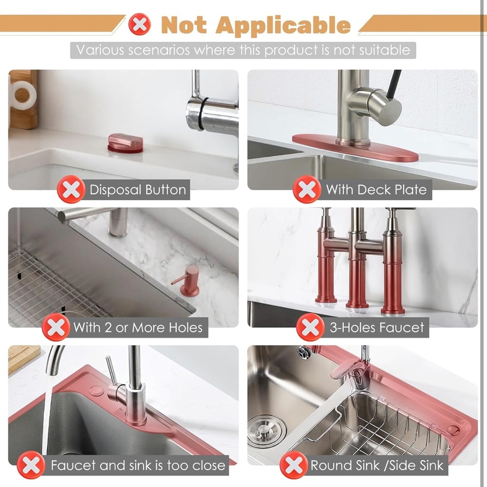 Modern stone faucet mat for kitchen sink - Picture 6 of 7